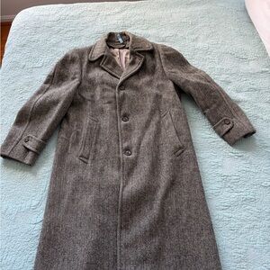 Vintage - Men's Classic Gray Trench Coat - Harris Tweed